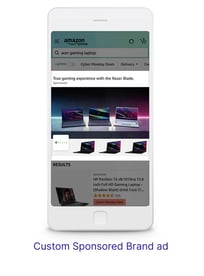 Gif of Sponsored Brand Video ad on Amazon Search Result for razr gaming computer.