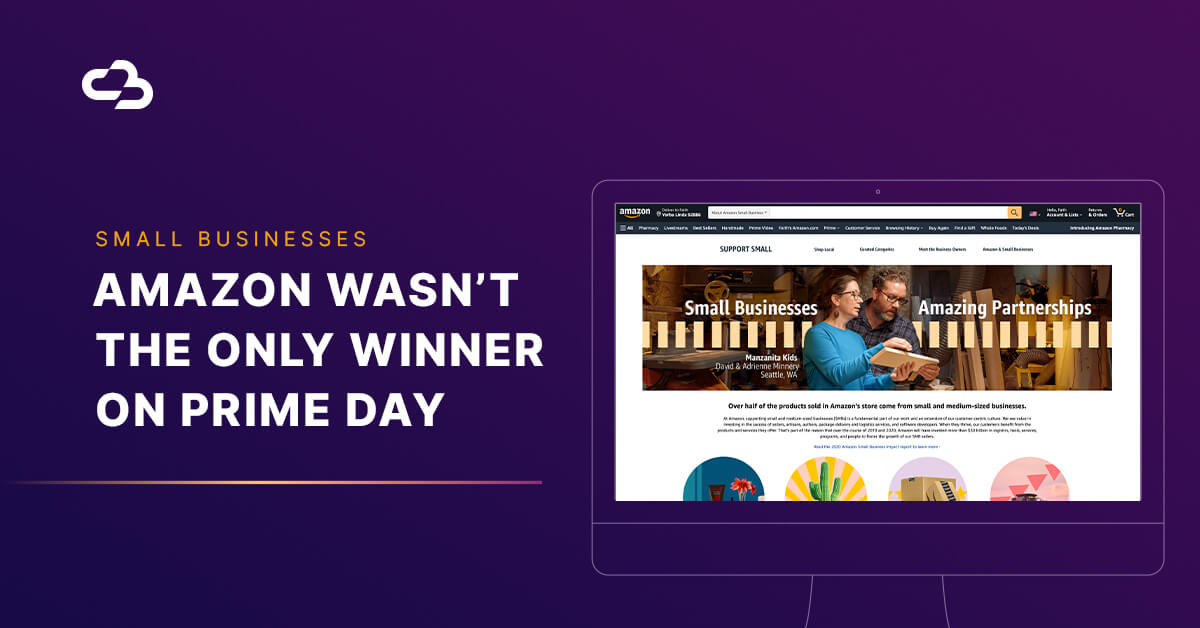 Channel Bakers header image with Amazon landing page and title saying, "Amazon Wasn't the Only Winner on Prime Day".